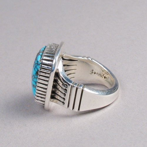 silver ring with egyptian turquoise stone item ij5353 material ...